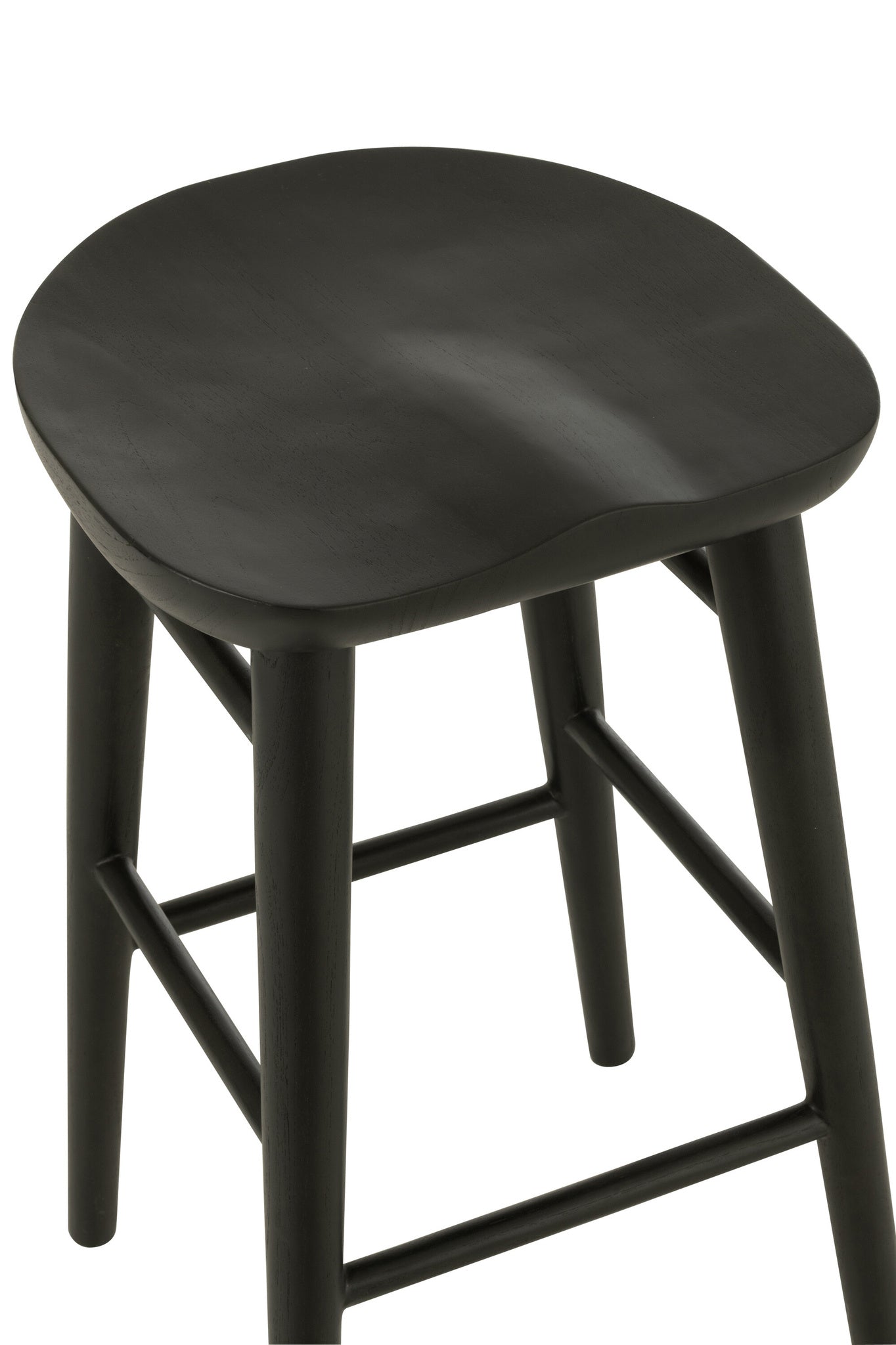 Barkruk Mika Teak Zwart