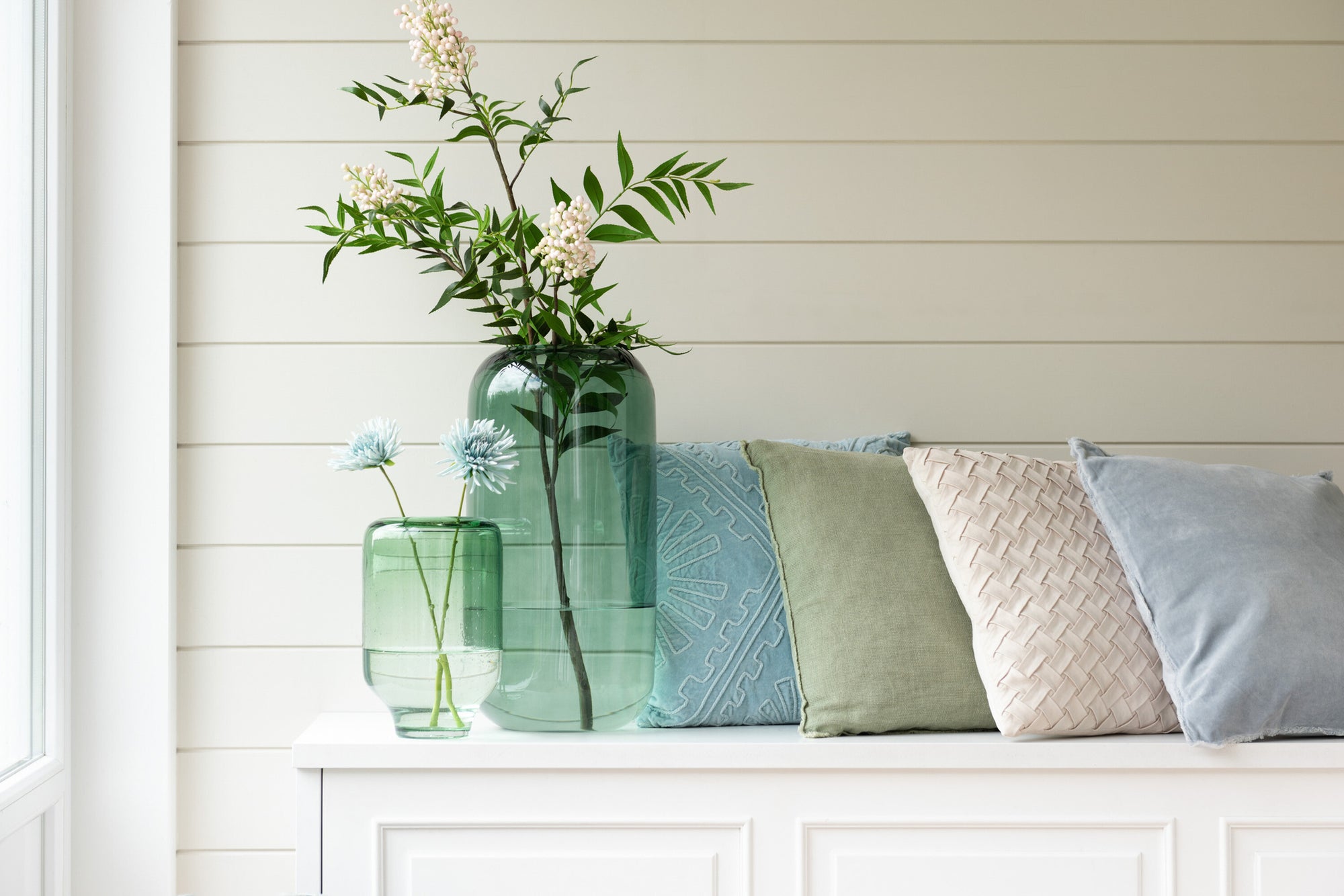 J-LINE KUSSEN GEWEVEN POLYESTER BEIGE