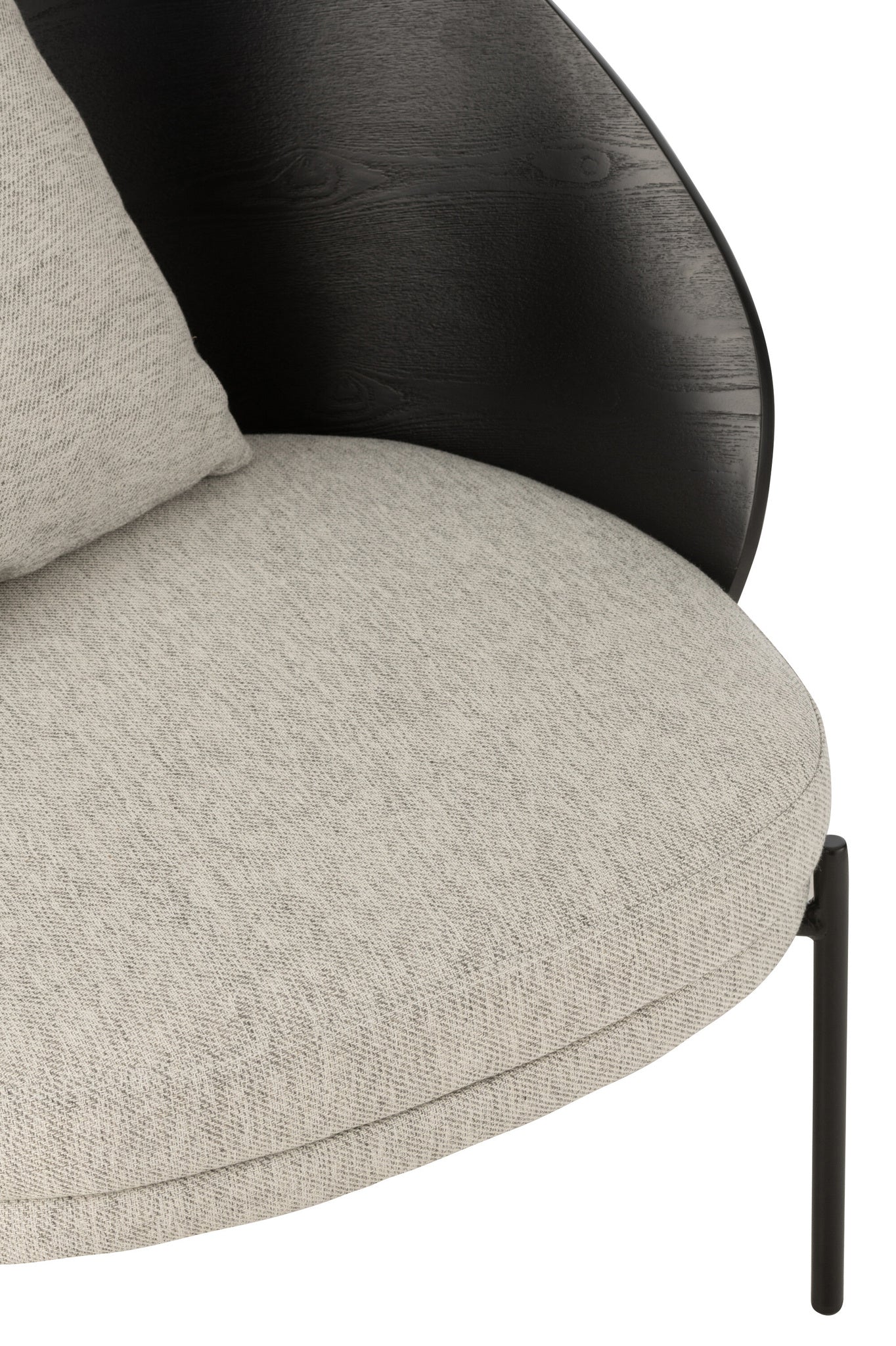 Loungefauteuil Lone Hout/Metaal Zwart/Grijs