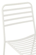 Witte gestreepte metalen tuinstoel