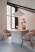 Eetkamerstoel Eetkamerstoel met ijzeren poten ijzer lichtroze/zwart