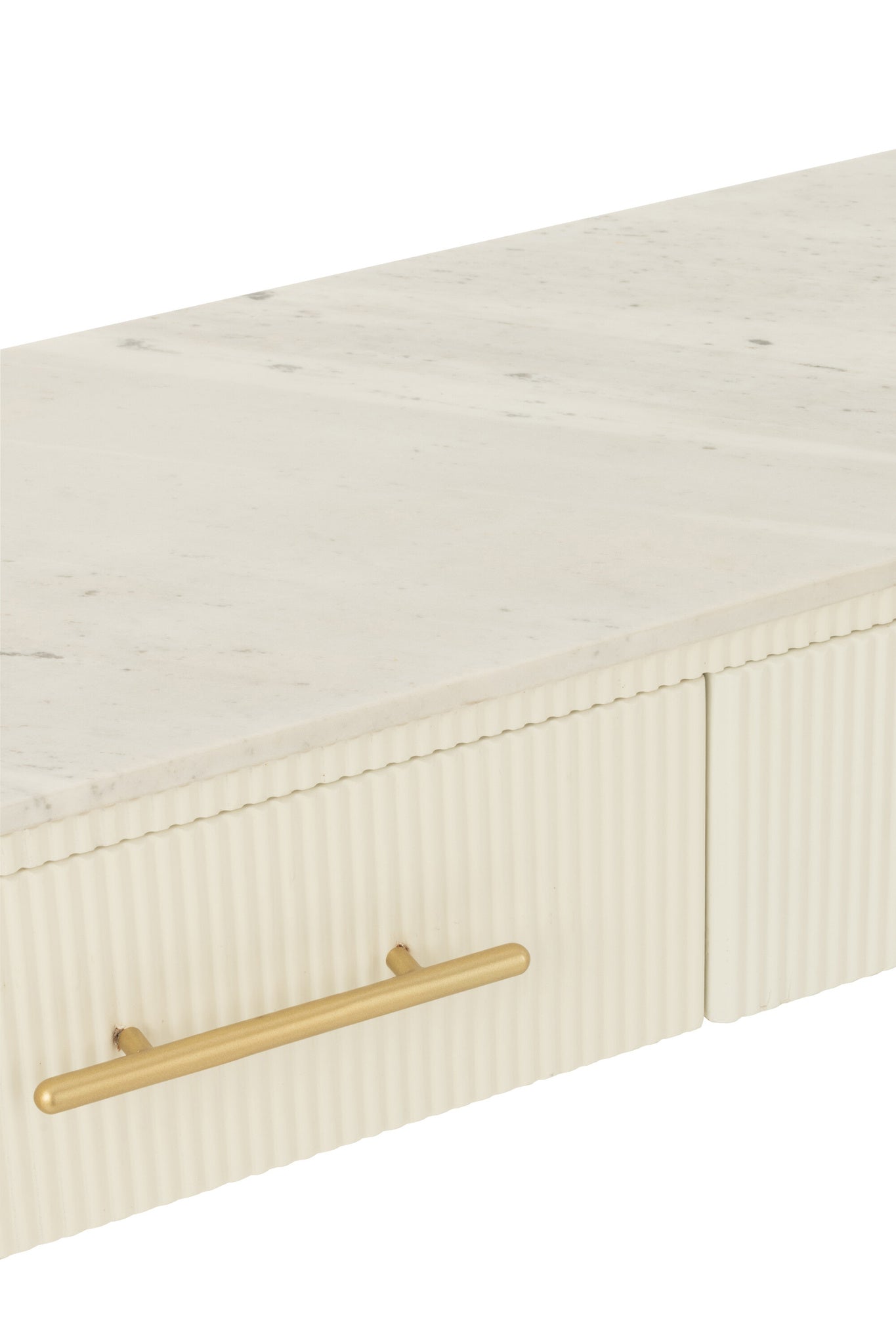 Console Mdf/Marmer/Metaal Wit/Goudkleurig