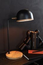 Tafellamp Evy Ijzer/Hout Zwart/Naturel