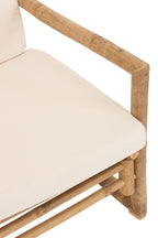 2-zitsbank bamboe+textiel naturel/wit