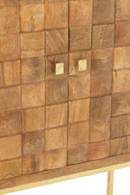 J-LINE KAST OP VOET NINO METAAL/MANGOHOUT NATUUR/GOUD