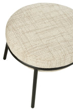 Loungestoel + voetenkruk ijzer beige/zwart