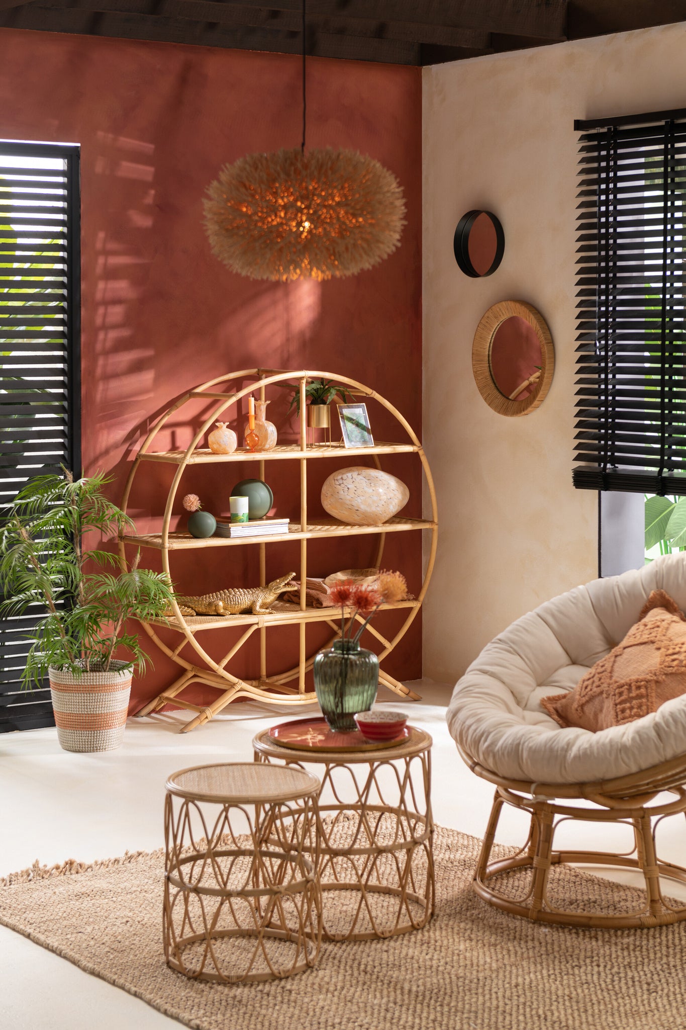 Bank Celine + Kussen Rattan Naturel
