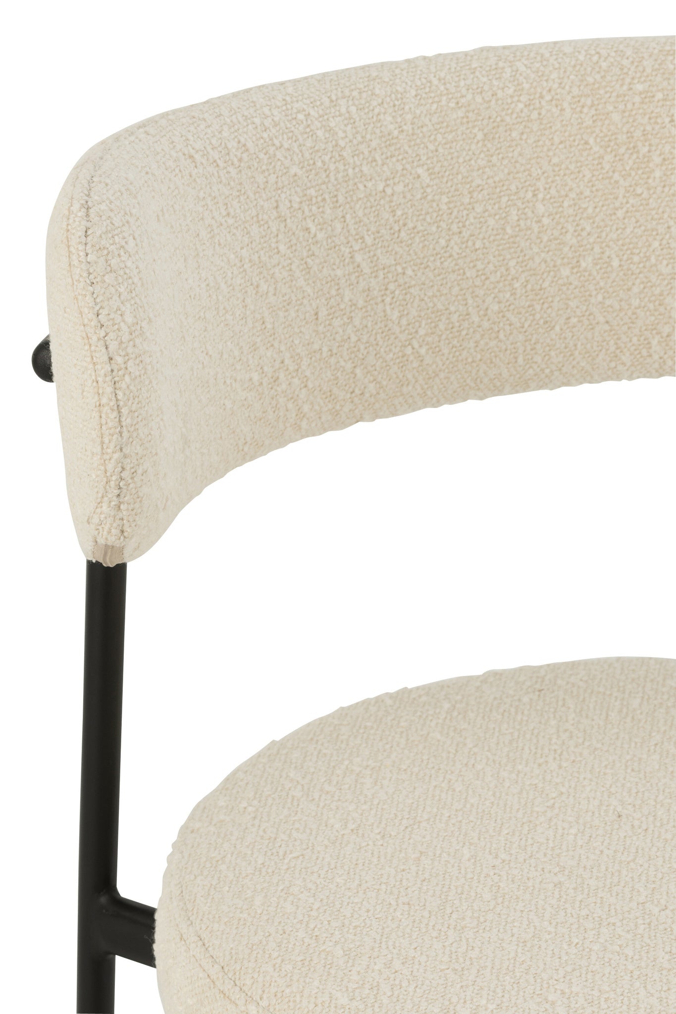 Barstoel Boucle Triplex/Polyester Wit/Zwart