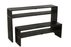 Set van 2 consoles met plank van gerecycled teakhout in het zwart.