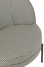 Fauteuil pied-de-poule ijzer zwart/wit