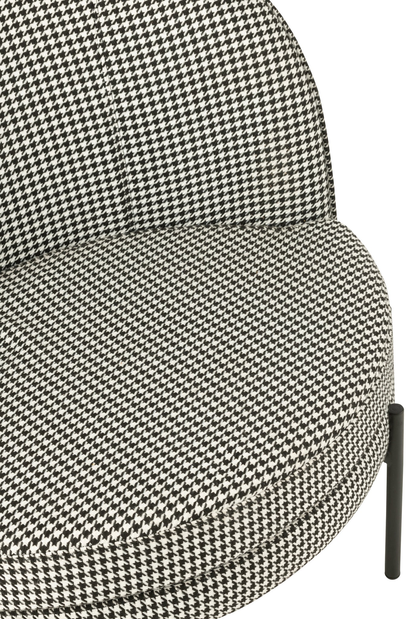 Fauteuil pied-de-poule ijzer zwart/wit