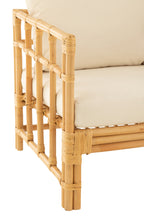 J-LINE ARM CHAIR ELISE + KUSSEN – RATTAN/TEXTIEL – NATURAL/WHITE – 73 CM