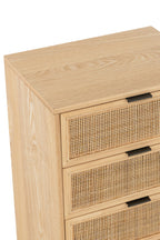 J-LINE KAST 5 LADEN MDF/METAAL NATUUR/ZWART