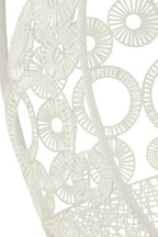 J-LINE HANGSTOEL + KUSSENS BULA METAAL/RIET WIT 