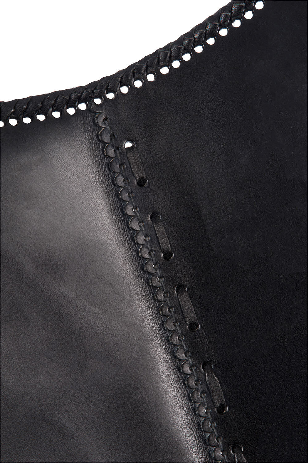 Loungestoel leer/metaal zwart