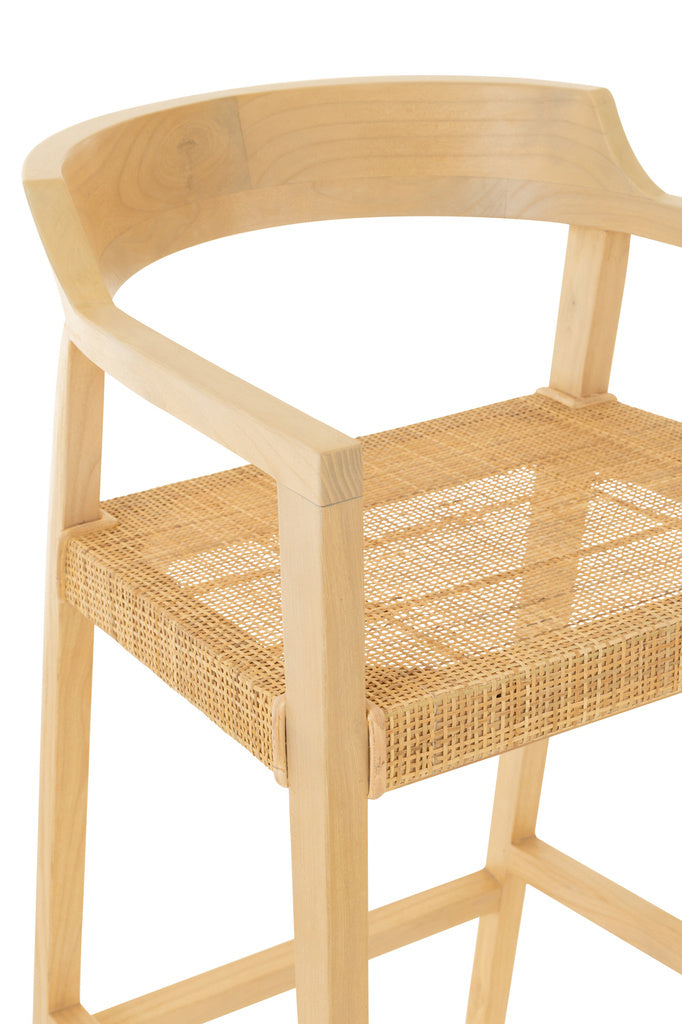 J-LINE BARKRUK EMMA – TEAK/RATTAN – NATUUR – 100 CM