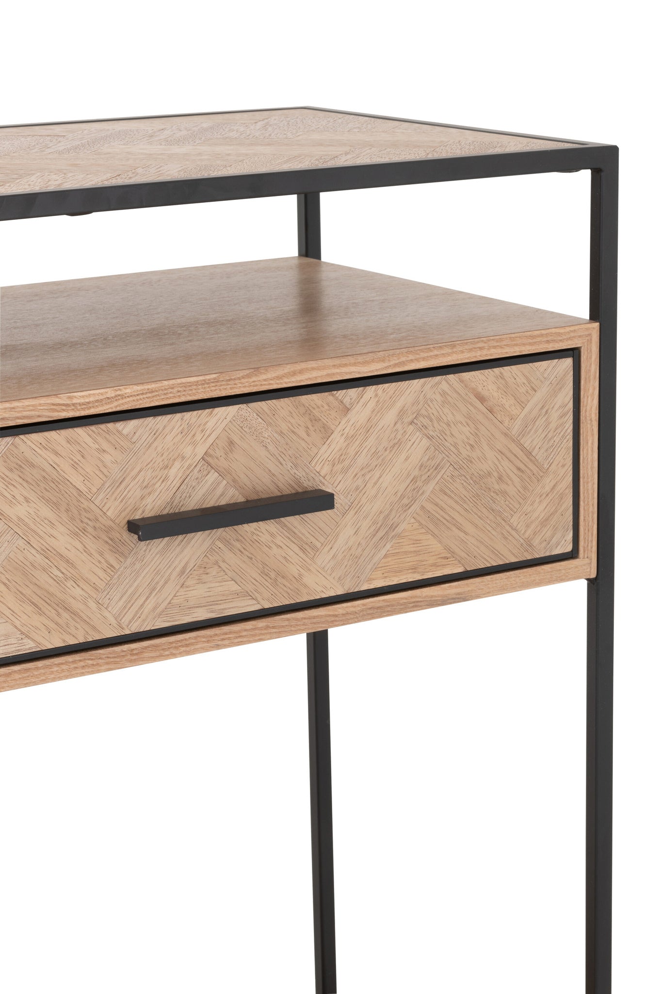 Console Zigzag 2 Laden Hout/Metaal Natuurlijk/Zwart