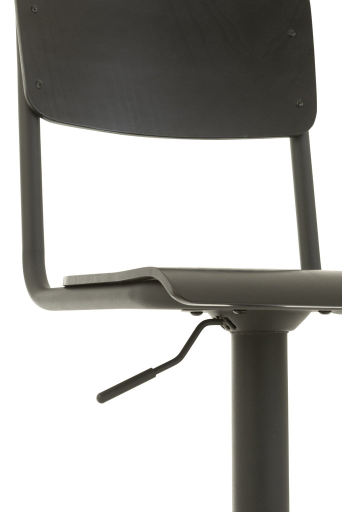 J-LINE BARKRUK – HOUT/METAAL – ZWART – INDUSTRIEEL DESIGN