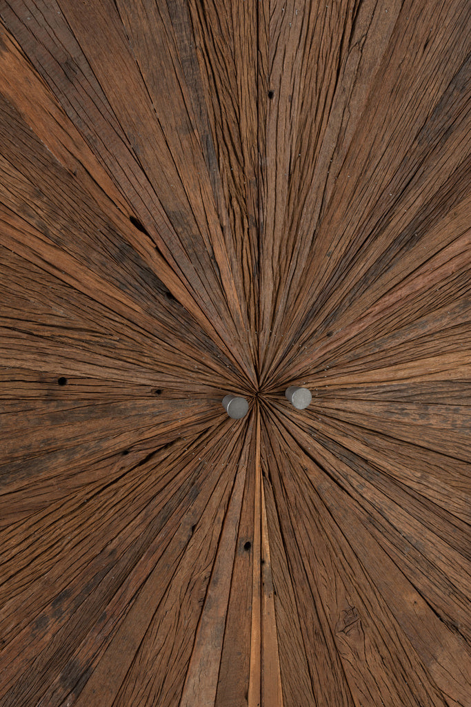 J-LINE KAST SHANIL 2-DEURS HOUT/IJZER NATUREL/GRIJS