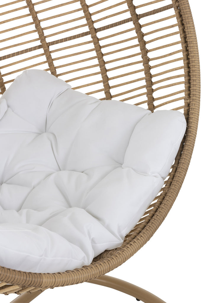 J-LINE HANGSTOEL ROND STAAL NATUURLIJK