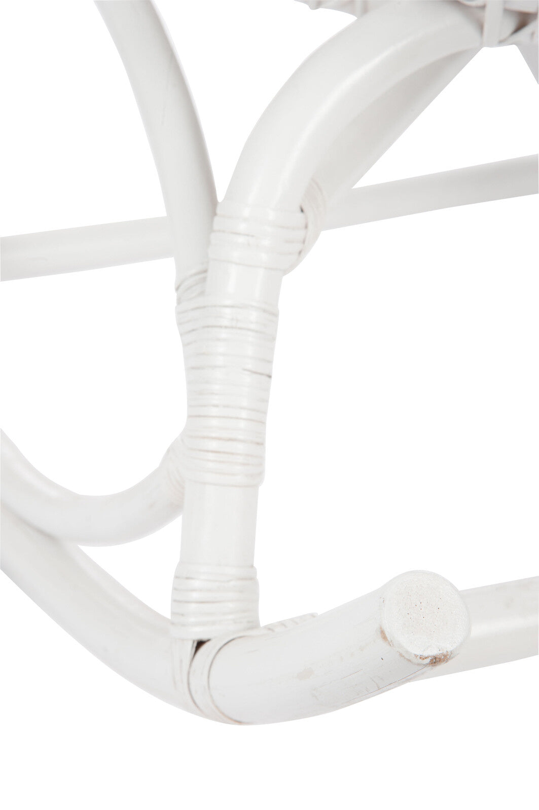 Witte rotan schommelstoel