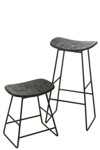 J-LINE KRUK RECHTHOEKIG GERECYCLED TEAK ZWART GROOT