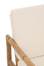 2-zitsbank bamboe+textiel naturel/wit