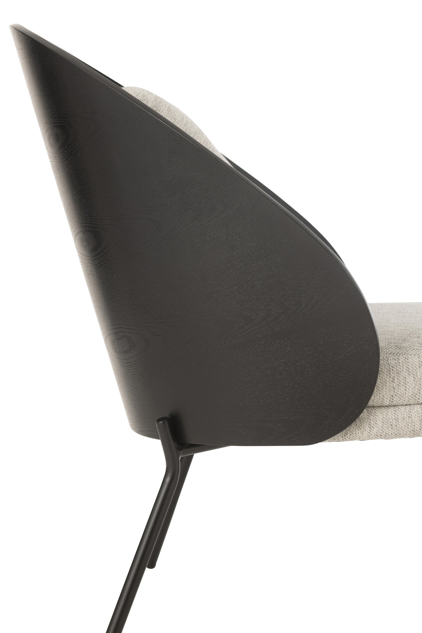 Loungefauteuil Lone Hout/Metaal Zwart/Grijs