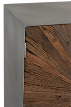 J-LINE KAST SHANIL 2-DEURS HOUT/IJZER NATUREL/GRIJS
