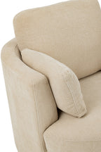 Draaibare loungefauteuil populierenhout/schuim beige