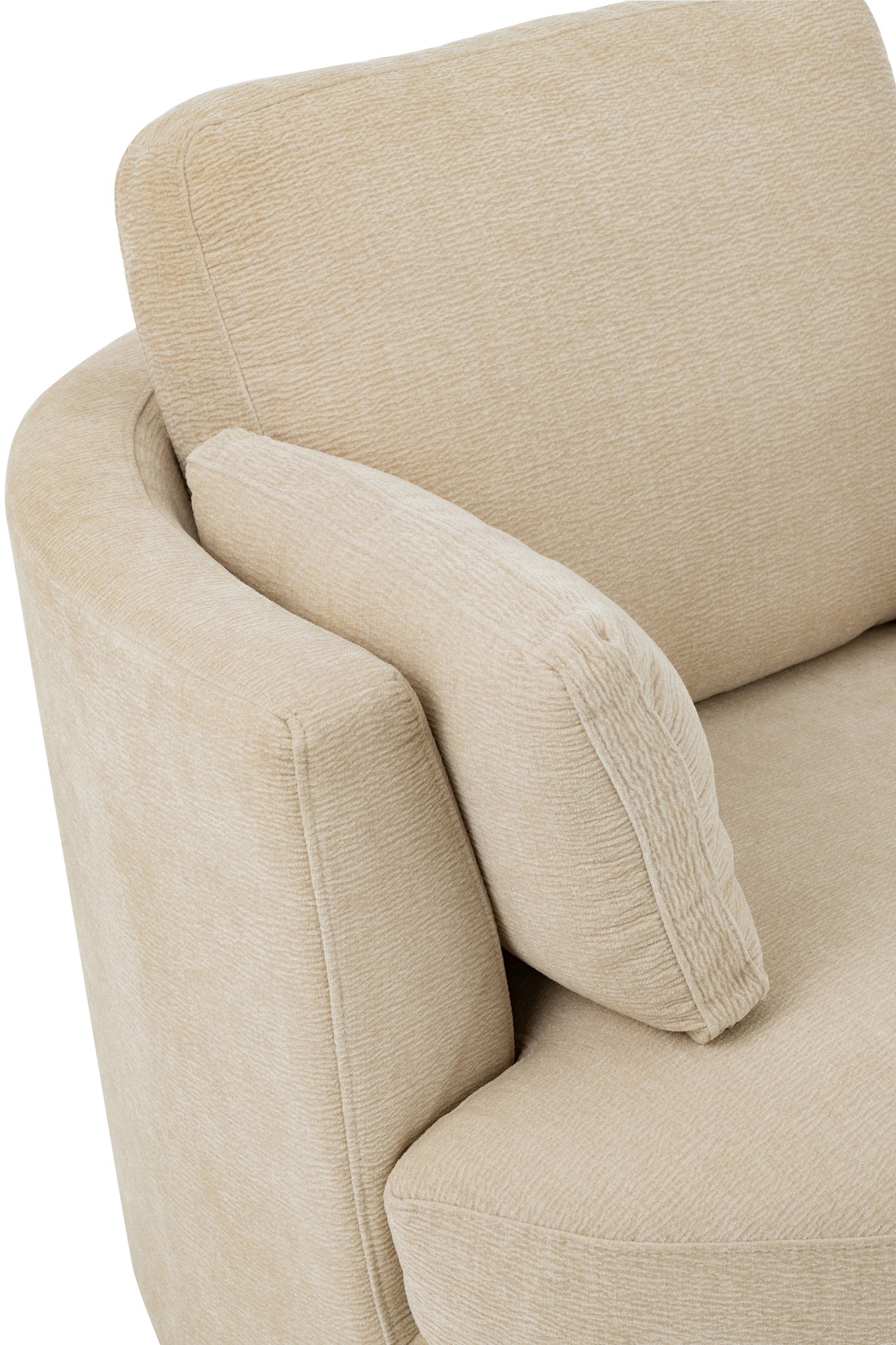 Draaibare loungefauteuil populierenhout/schuim beige