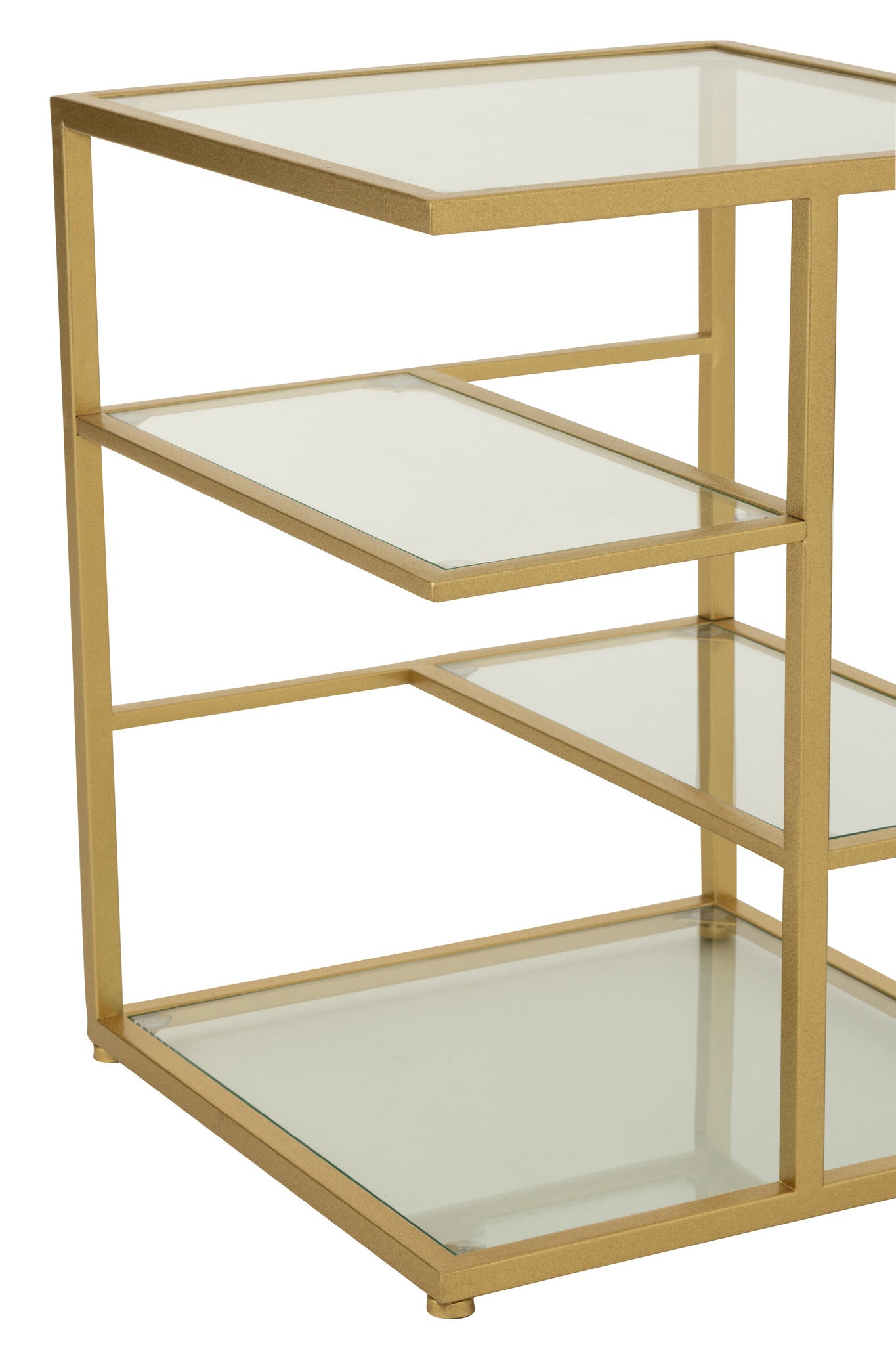 J-LINE BIJZETTAFEL IJZER/GLAS GOUDKLEURIG