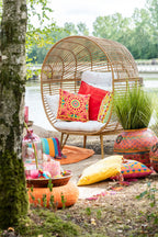 Ovale loungestoel staal naturel