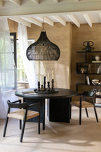 J-LINE RONDE TAFEL TEAKHOUT ZWART