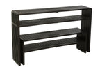 Set van 2 consoles met plank van gerecycled teakhout in het zwart.