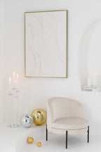 Fauteuil ijzer gebroken wit/zwart