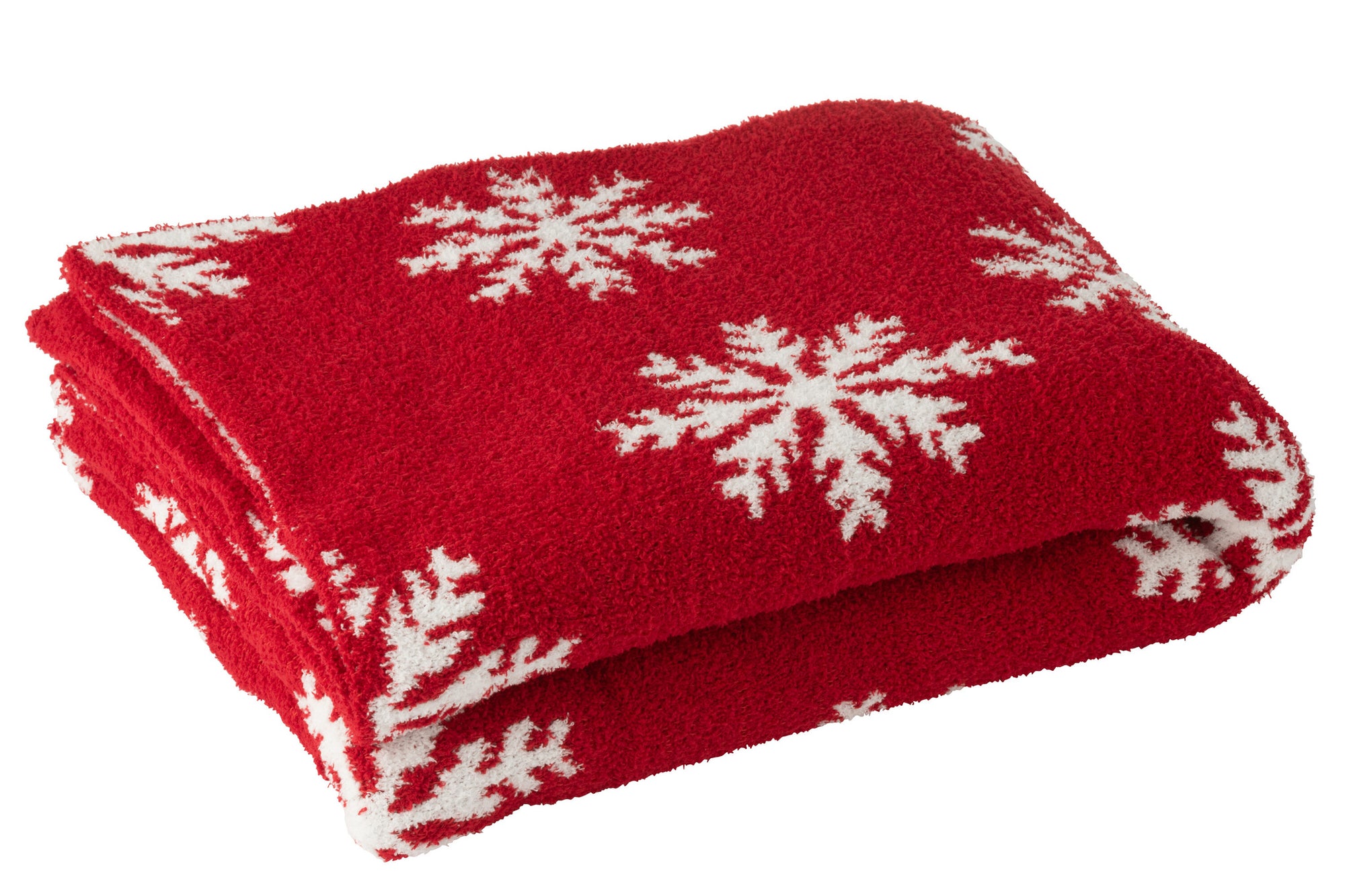 Dekentje Sneeuwvlokken Polyester Rood/Wit