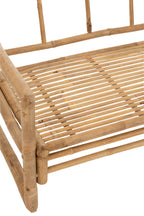 2-zitsbank bamboe+textiel naturel/wit