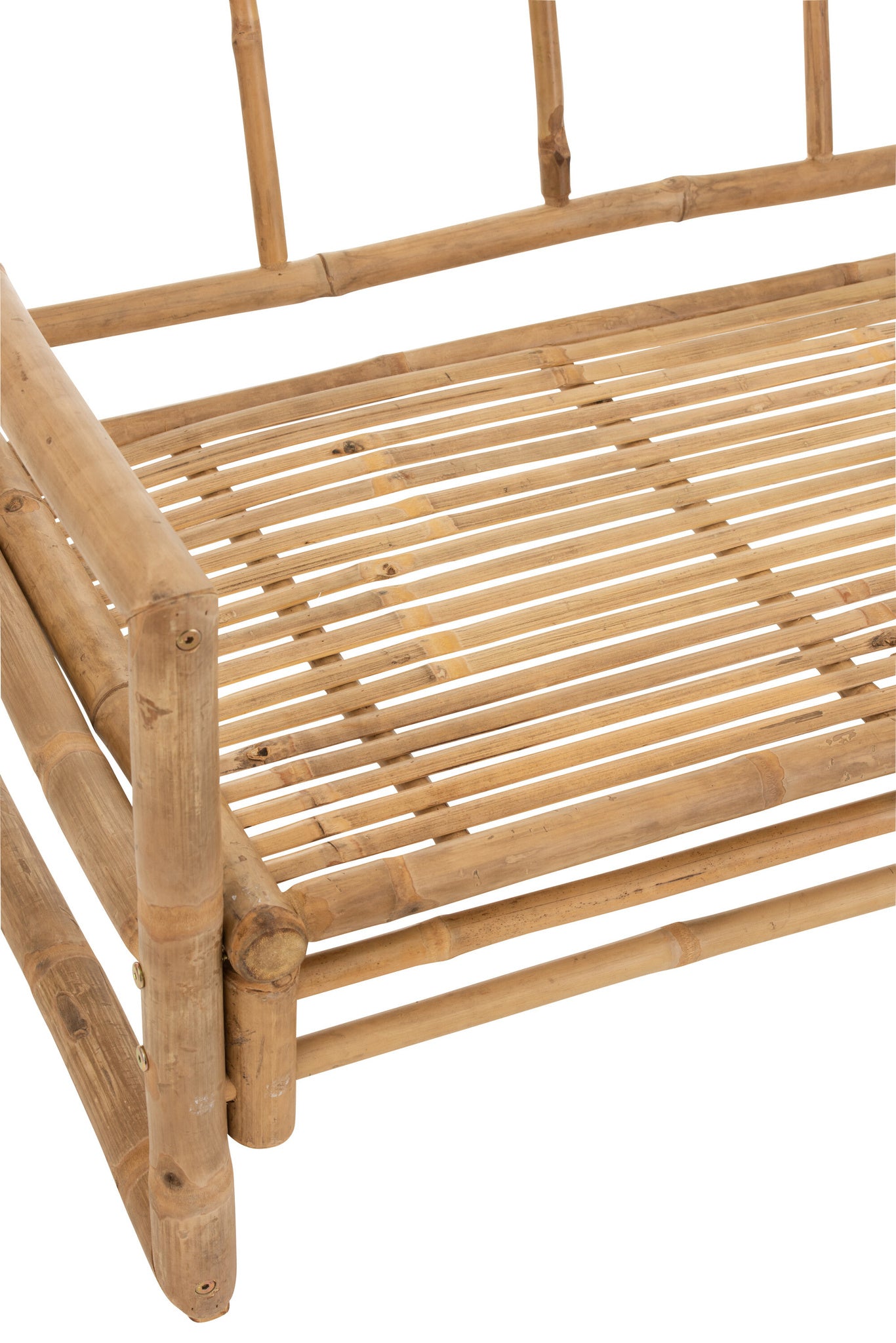 2-zitsbank bamboe+textiel naturel/wit