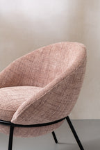 Eetkamerstoel Eetkamerstoel met ijzeren poten ijzer lichtroze/zwart